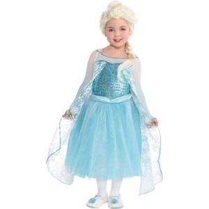Disney Frozen Premier Elsa Dress w/ Cape Princess Dress Up Costume - CHILD LARGE
